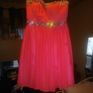 coral hoco dress